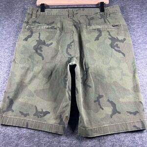 Volcom Mens Camo Chino Shorts Green Camouflage Skateboard Casual Size 34